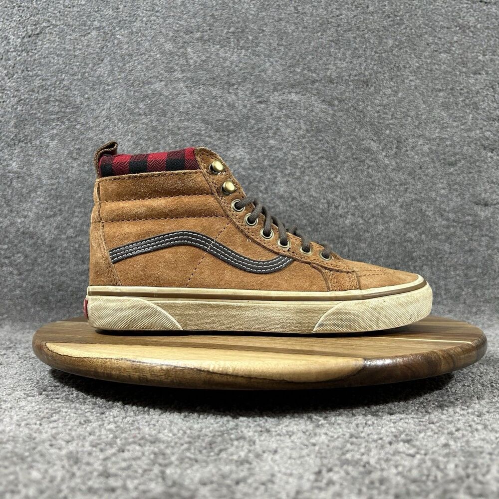 Vans SK8-HI MTE Womens Size 7.5 Brown Suede Buffalo Plaid Outdoor Athletic Shoes
